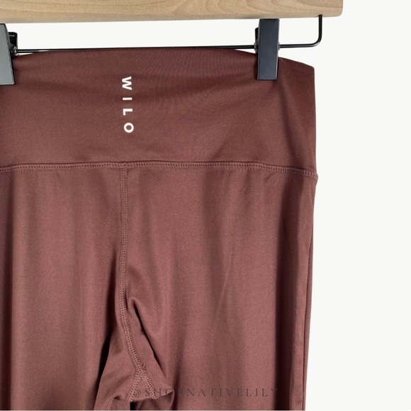 WILO The Label Flare Leggings Size Small Brown Colorblock Split Hem Yoga Pants - Picture 6 of 11